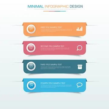 Infographic Elements with business icon on full color background  process or  Stock Illustration