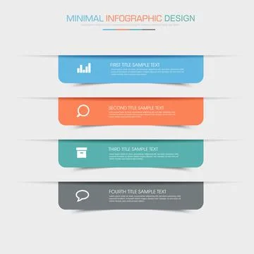 Infographic Elements with business icon on full color background  process or  Stock Illustration