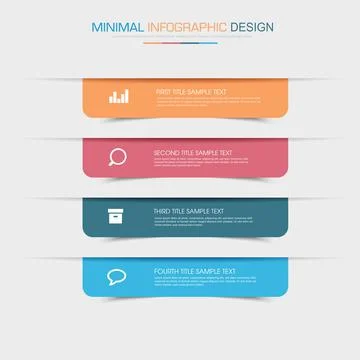 Infographic Elements with business icon on full color background  process or  Stock Illustration