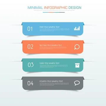 Infographic Elements with business icon on full color background  process or  Stock Illustration