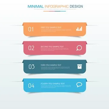 Infographic Elements with business icon on full color background  process or  Stock Illustration