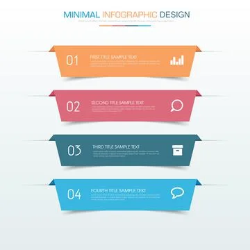 Infographic Elements with business icon on full color background  process or  Stock Illustration