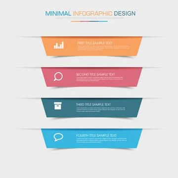 Infographic Elements with business icon on full color background  process or  Stock Illustration