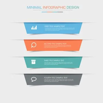 Infographic Elements with business icon on full color background  process or  Stock Illustration