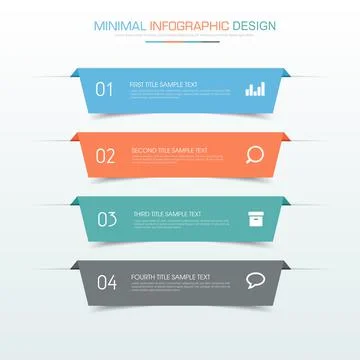 Infographic Elements with business icon on full color background  process or  Stock Illustration