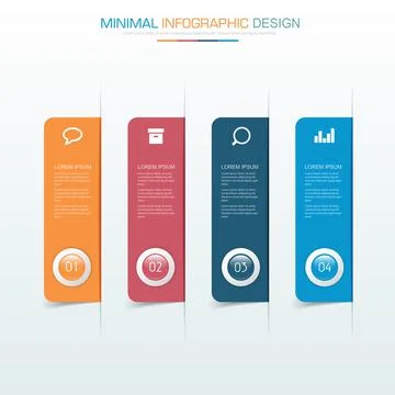 Infographic Elements with business icon on full color background  process or  Stock Illustration
