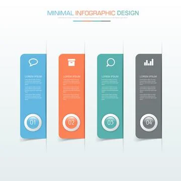 Infographic Elements with business icon on full color background  process or  Stock Illustration