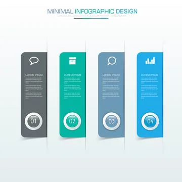 Infographic Elements with business icon on full color background  process or  Stock Illustration