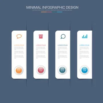 Infographic Elements with business icon on full color background  process or  Stock Illustration