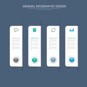 Infographic Elements with business icon on full color background  process or  Stock Illustration