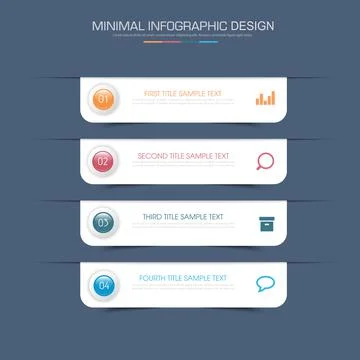 Infographic Elements with business icon on full color background  process or  Stock Illustration