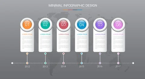 Infographic Elements with business icon on full color background circle proce Stock Illustration
