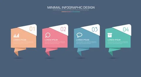Infographic Elements with business icon on full color background circle proce Stock Illustration
