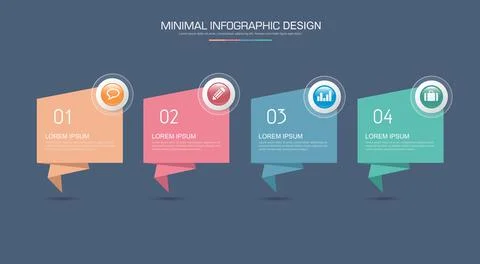 Infographic Elements with business icon on full color background circle proce Stock Illustration