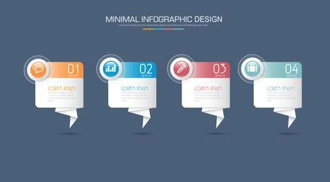 Infographic Elements with business icon on full color background circle proce Stock Illustration
