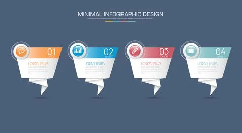 Infographic Elements with business icon on full color background circle proce Stock Illustration