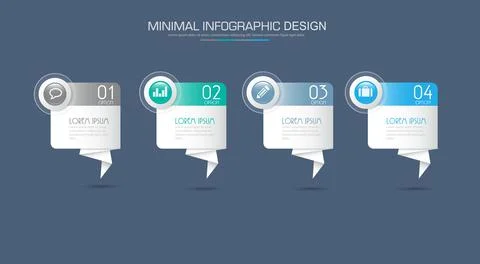 Infographic Elements with business icon on full color background circle proce Stock Illustration