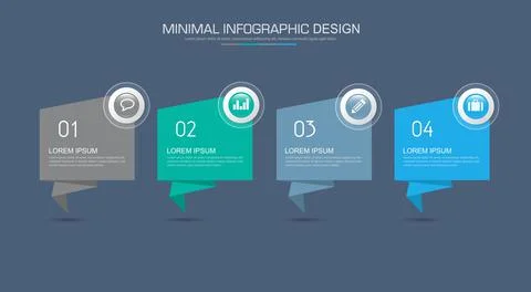 Infographic Elements with business icon on full color background circle proce Stock Illustration