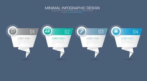 Infographic Elements with business icon on full color background circle proce Stock Illustration