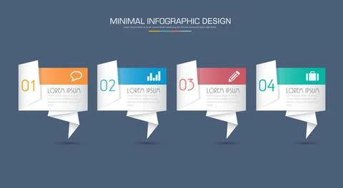 Infographic Elements with business icon on full color background circle proce Illustrazione stock