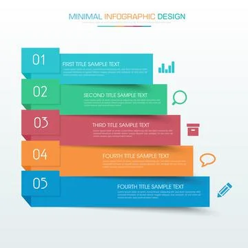 Infographic Elements with business icon on full color background circle proce Illustrazione stock