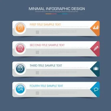 Infographic Elements with business icon on full color background  process or  Stock Illustration
