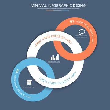 Infographic Elements with business icon on full color background  process or  Stock Illustration
