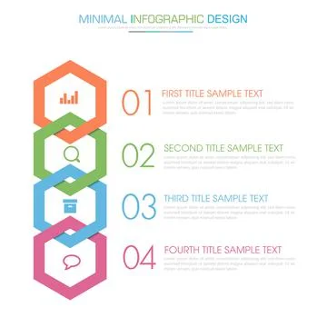 Infographic Elements with business icon on full color background  process or  Stock Illustration