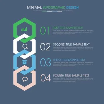 Infographic Elements with business icon on full color background  process or  Stock Illustration