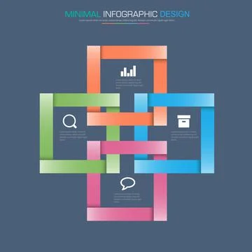 Infographic Elements with business icon on full color background  process or  Stock Illustration