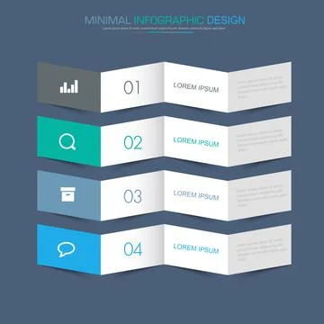Infographic Elements with business icon on full color background  process or  Stock Illustration