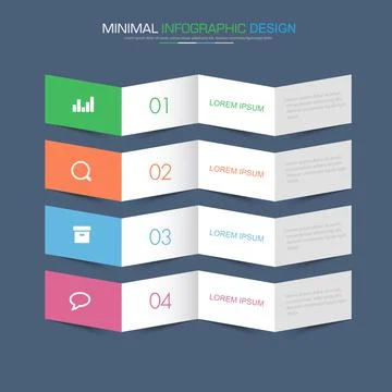 Infographic Elements with business icon on full color background  process or  Stock Illustration