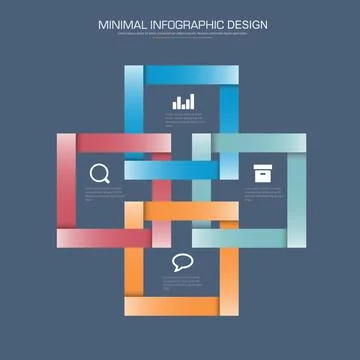 Infographic Elements with business icon on full color background  process or  스톡 일러스트