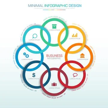 Infographic Elements with business icon on full color background  process or  Stock Illustration
