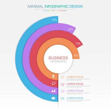 Infographic Elements with business icon on full color background  process or  Stock Illustration