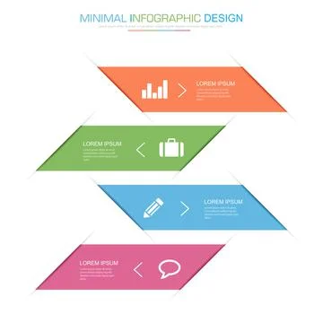 Infographic Elements with business icon on full color background  process or  Stock Illustration
