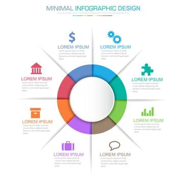 Infographic Elements with business icon on full color background  process or  Stock Illustration