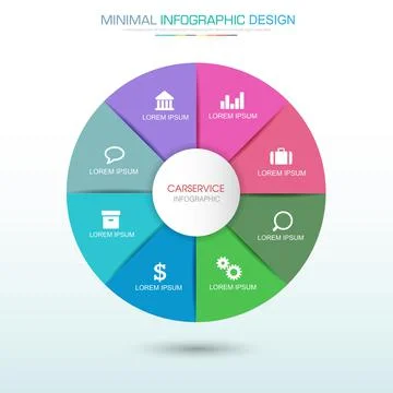 Infographic Elements with business icon on full color background  process or  Stock Illustration