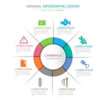 Infographic Elements with business icon on full color background  process or  Stock Illustration