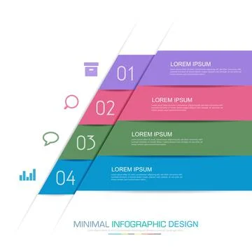 Infographic Elements with business icon on full color background  process or  Stock Illustration