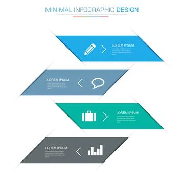 Infographic Elements with business icon on full color background  process or  스톡 일러스트