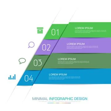 Infographic Elements with business icon on full color background  process or  Stock Illustration