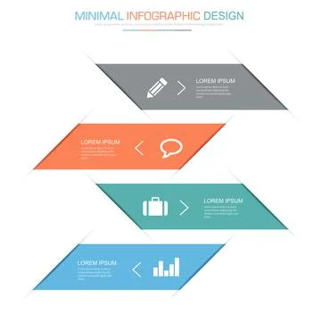 Infographic Elements with business icon on full color background  process or  Stock Illustration