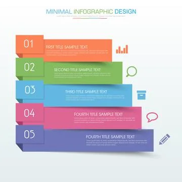 Infographic Elements with business icon on full color background  process or  Stock Illustration