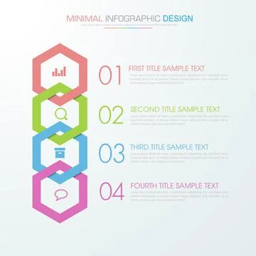 Infographic Elements with business icon on full color background  process or  Stock Illustration