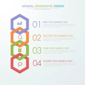 Infographic Elements with business icon on full color background  process or  Stock Illustration