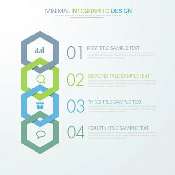 Infographic Elements with business icon on full color background  process or  Stock Illustration