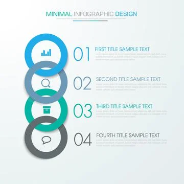 Infographic Elements with business icon on full color background  process or  Stock Illustration
