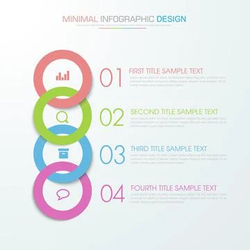 Infographic Elements with business icon on full color background  process or  Stock Illustration