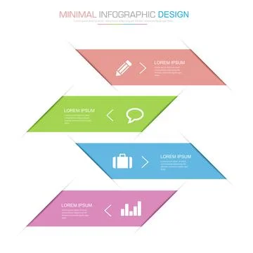Infographic Elements with business icon on full color background  process or  스톡 일러스트